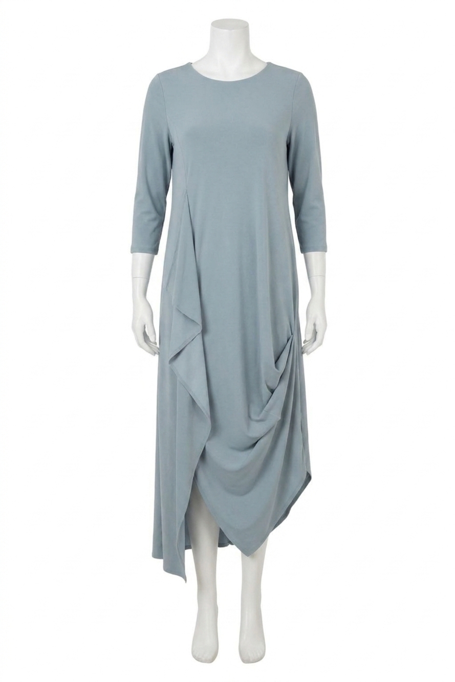 NEW SYMPLI drama 3/4 sleeve dress in stone blue